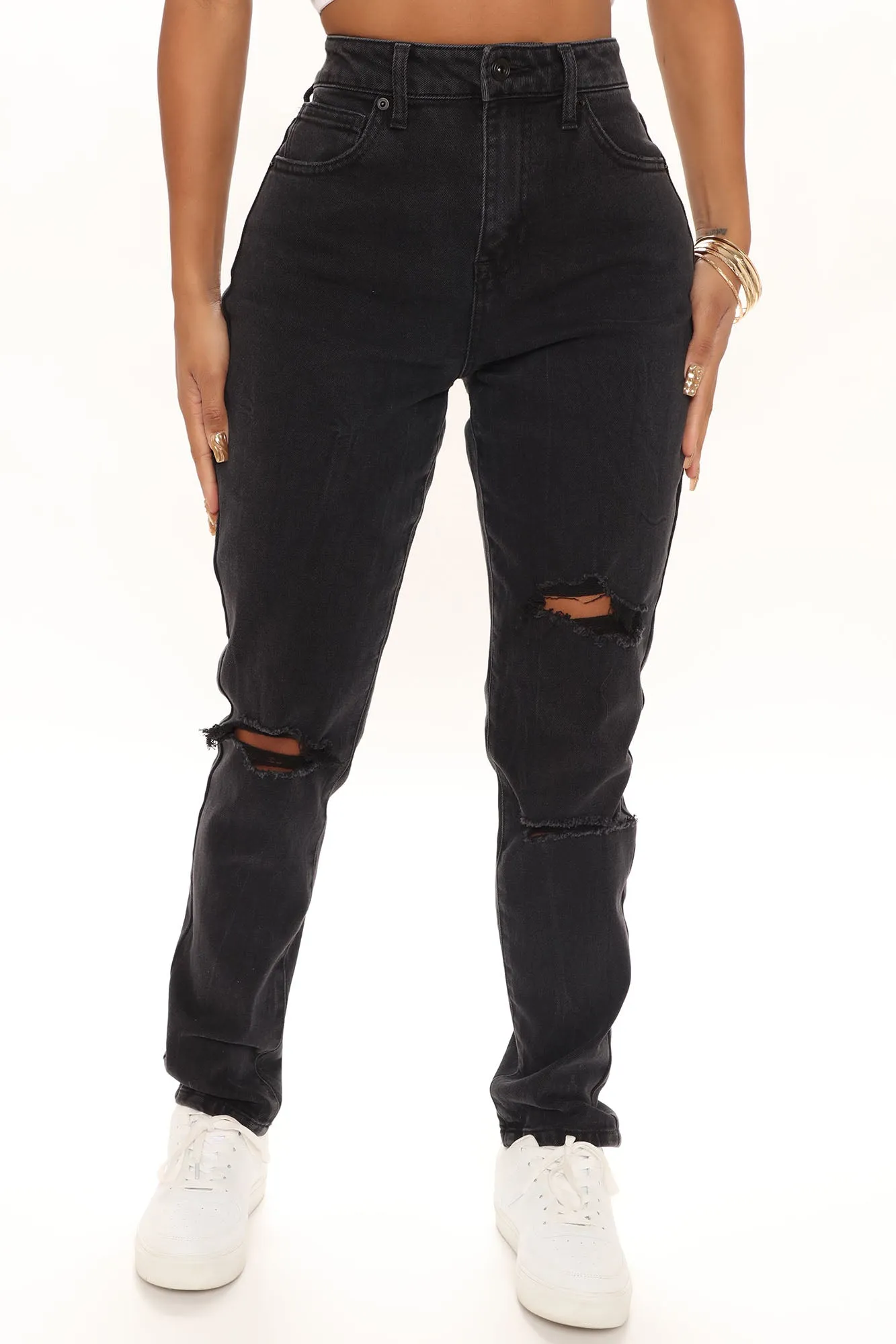 A Role Model Slim Fit Mom Jeans - Black