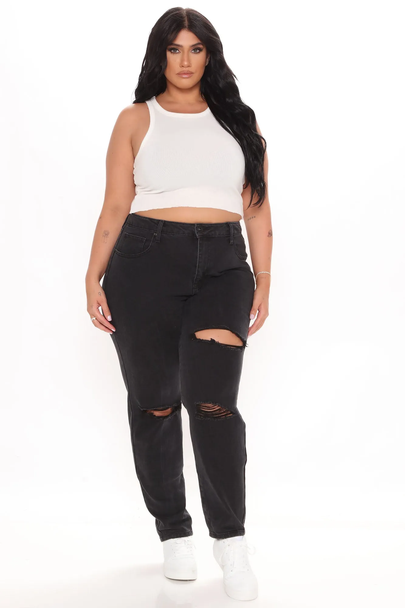 A Role Model Slim Fit Mom Jeans - Black