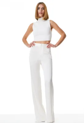 Alice   Olivia Deanna High Waisted Pant Ecru