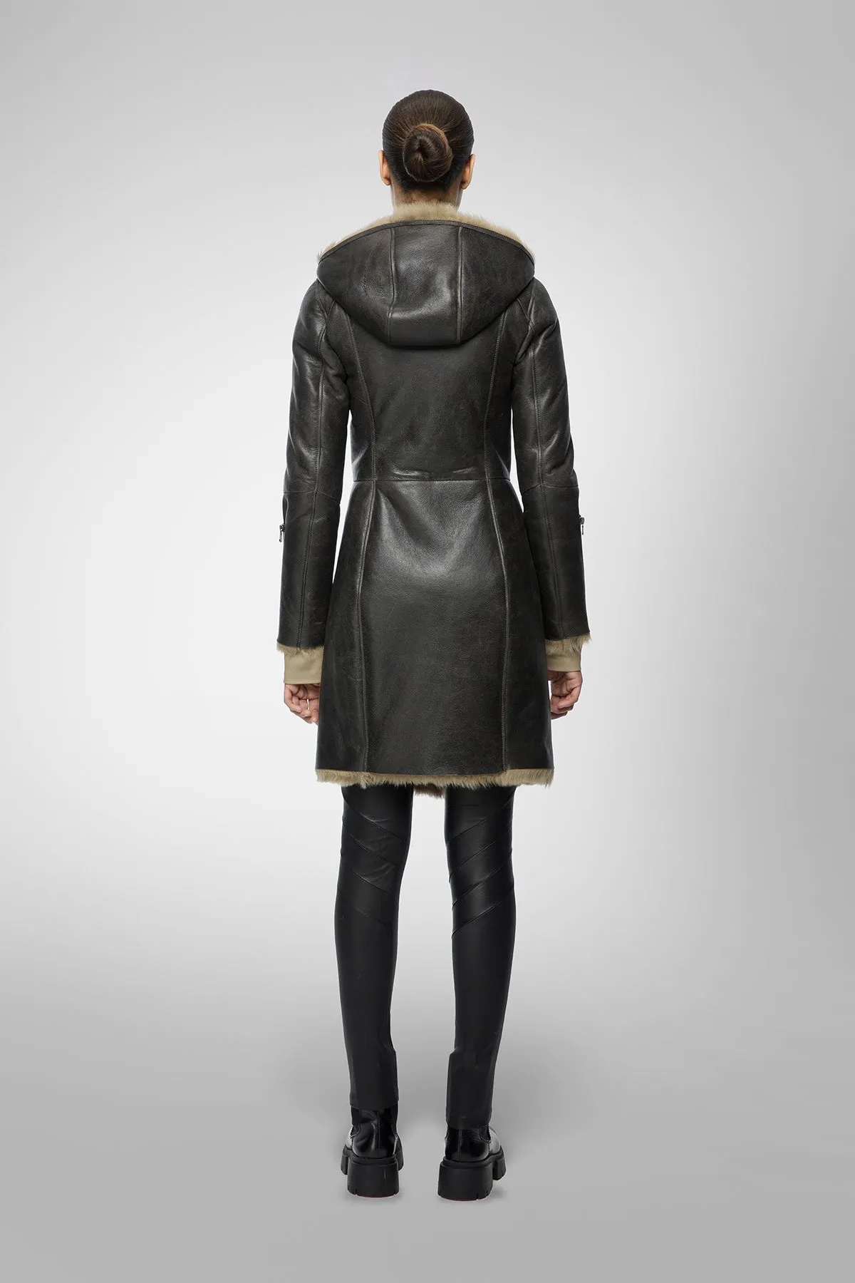 Billie - Desert Beige Shearling Coat