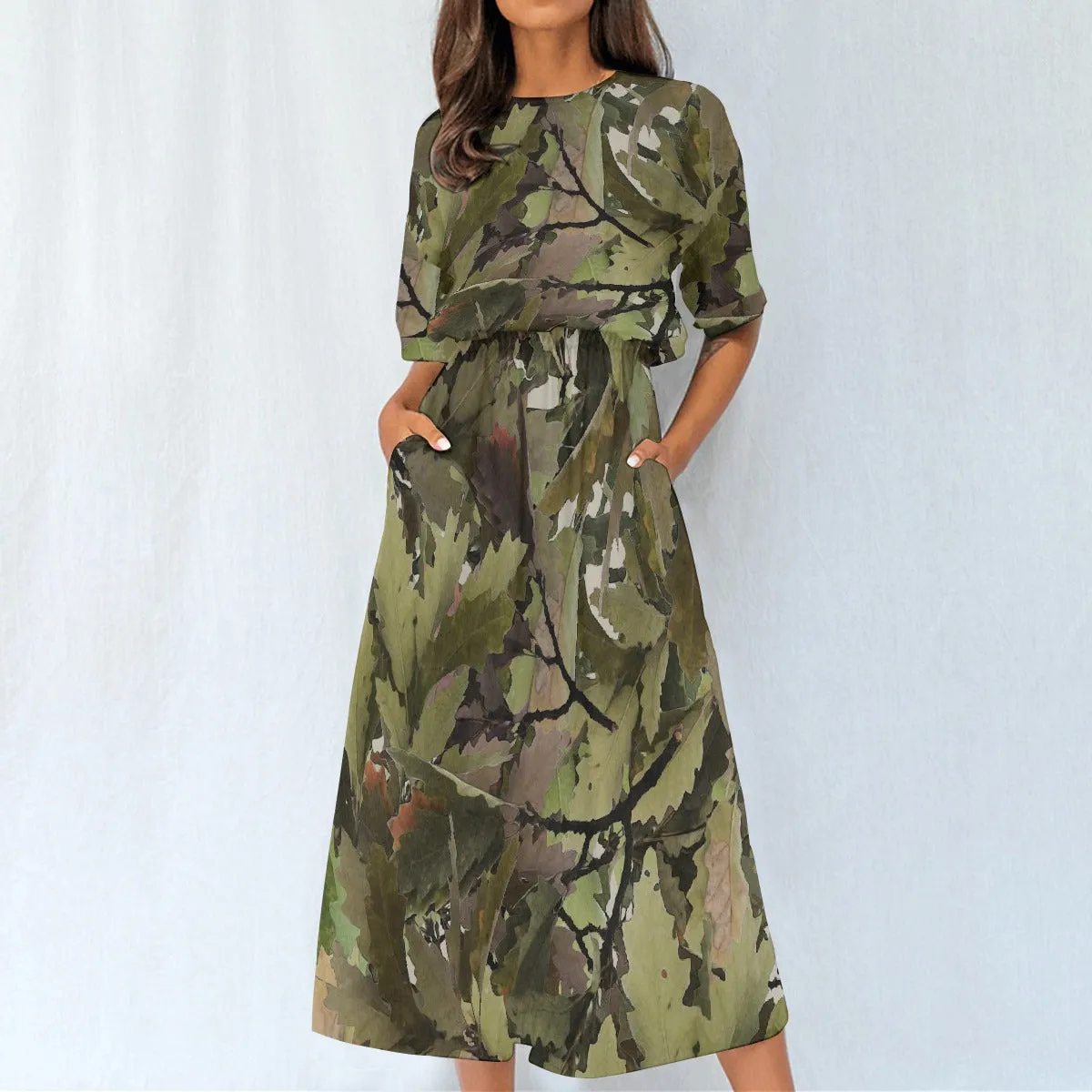 Camo Fashion Elastic Waist Dress