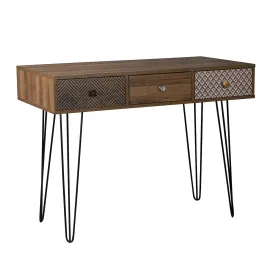 Casablanca 3 Drawer Desk With Wired Legs