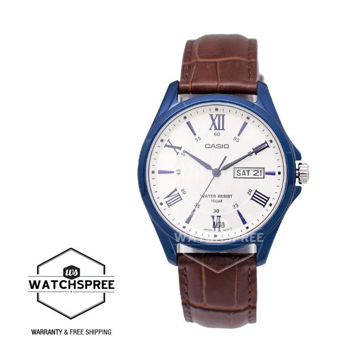 Casio Standard Analog Brown Leather Strap Watch MTP1384BUL-5A