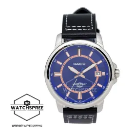 Casio Standard Analog Men's Black Leather Strap Watch MTPE130L-2A1