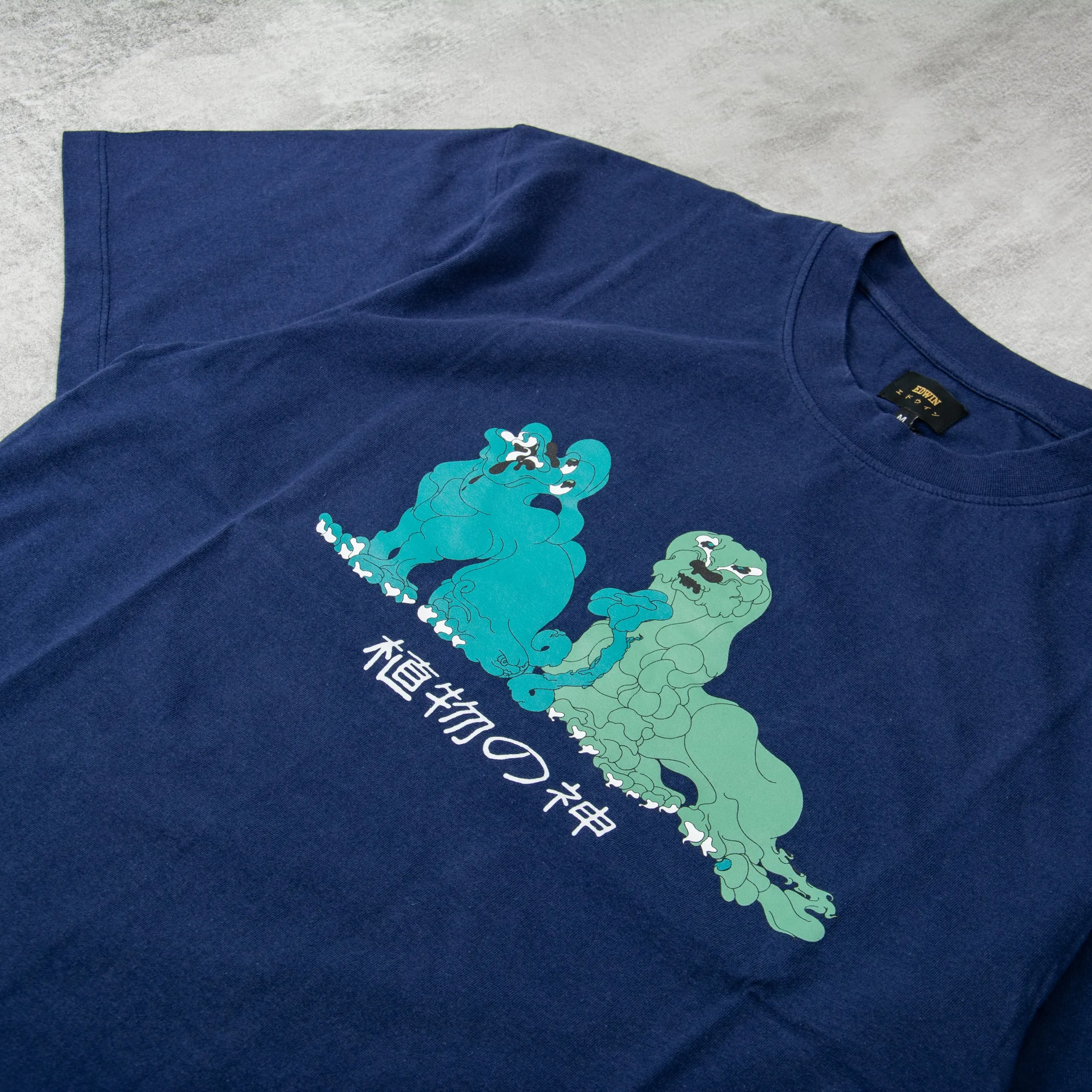 Edwin Esprit De La Vegetation Tee - Maritime Blue