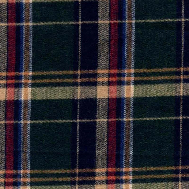 Flannel Swatch - GMF5 - Spruce Navy & Tan
