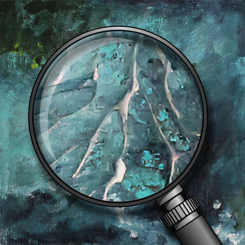 Horizontal blue & green abstract wall art print