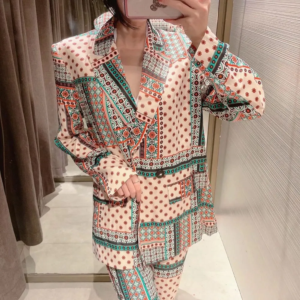 Jaden Printed Blazer and Pants Set