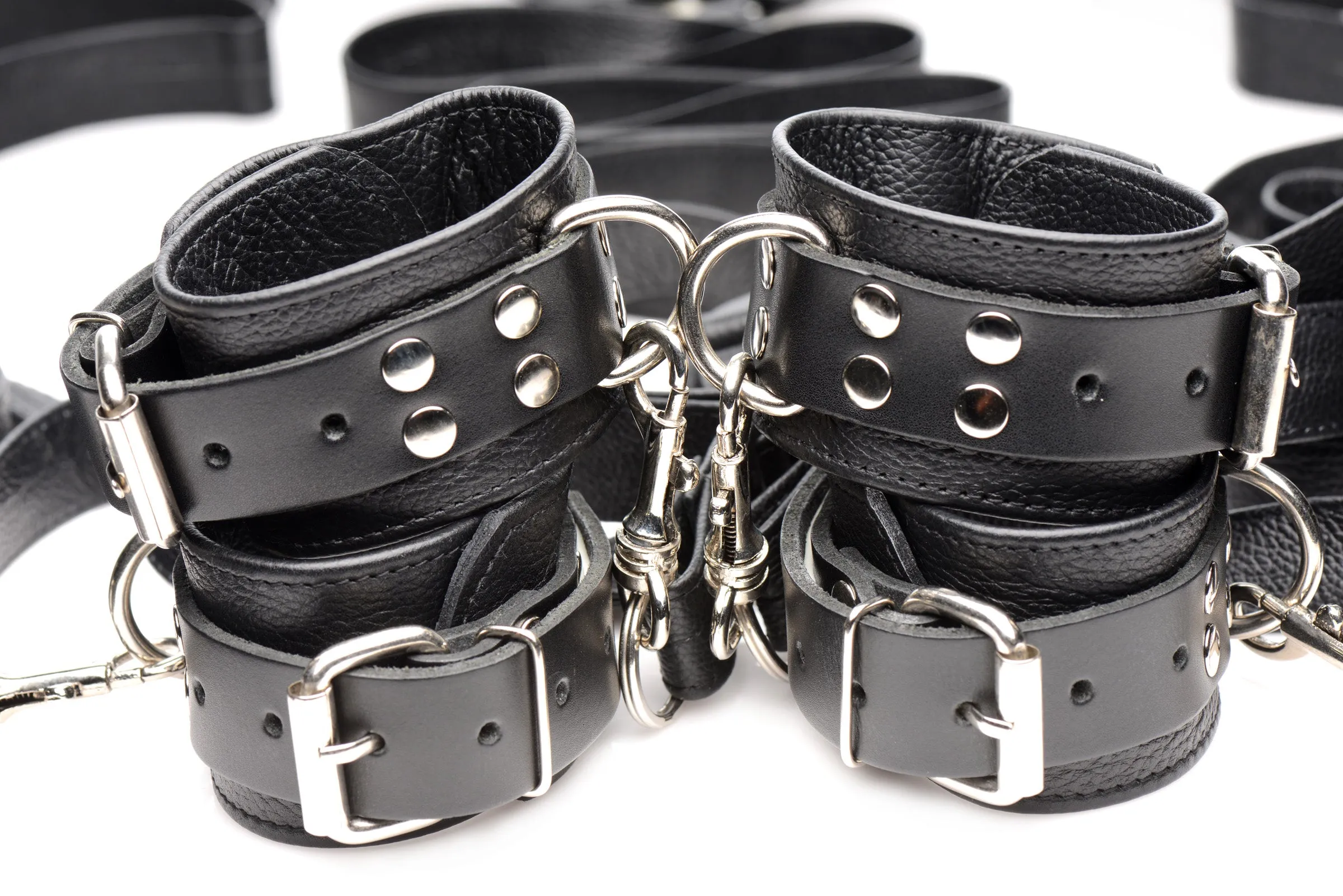Luxurious Leather Bed Restraint Kit