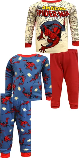 Marvel Comics The Amazing Spiderman 4 Piece Cotton Pajamas