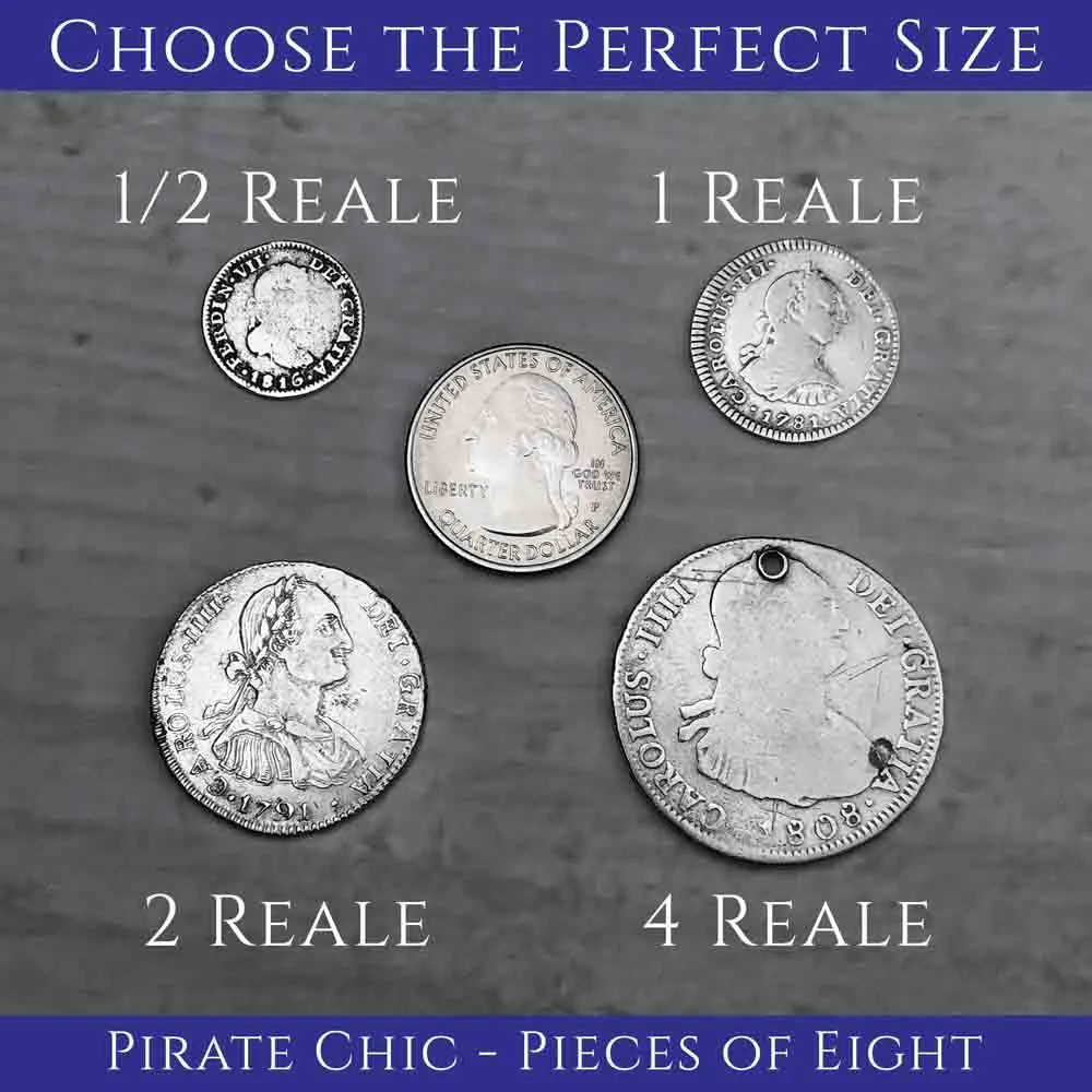 Pirate Chic Silver 2 Reale Spanish Portrait Dollar Dated 1780 - the Legendary "Piece of Eight" Pendant | Artifact #8864