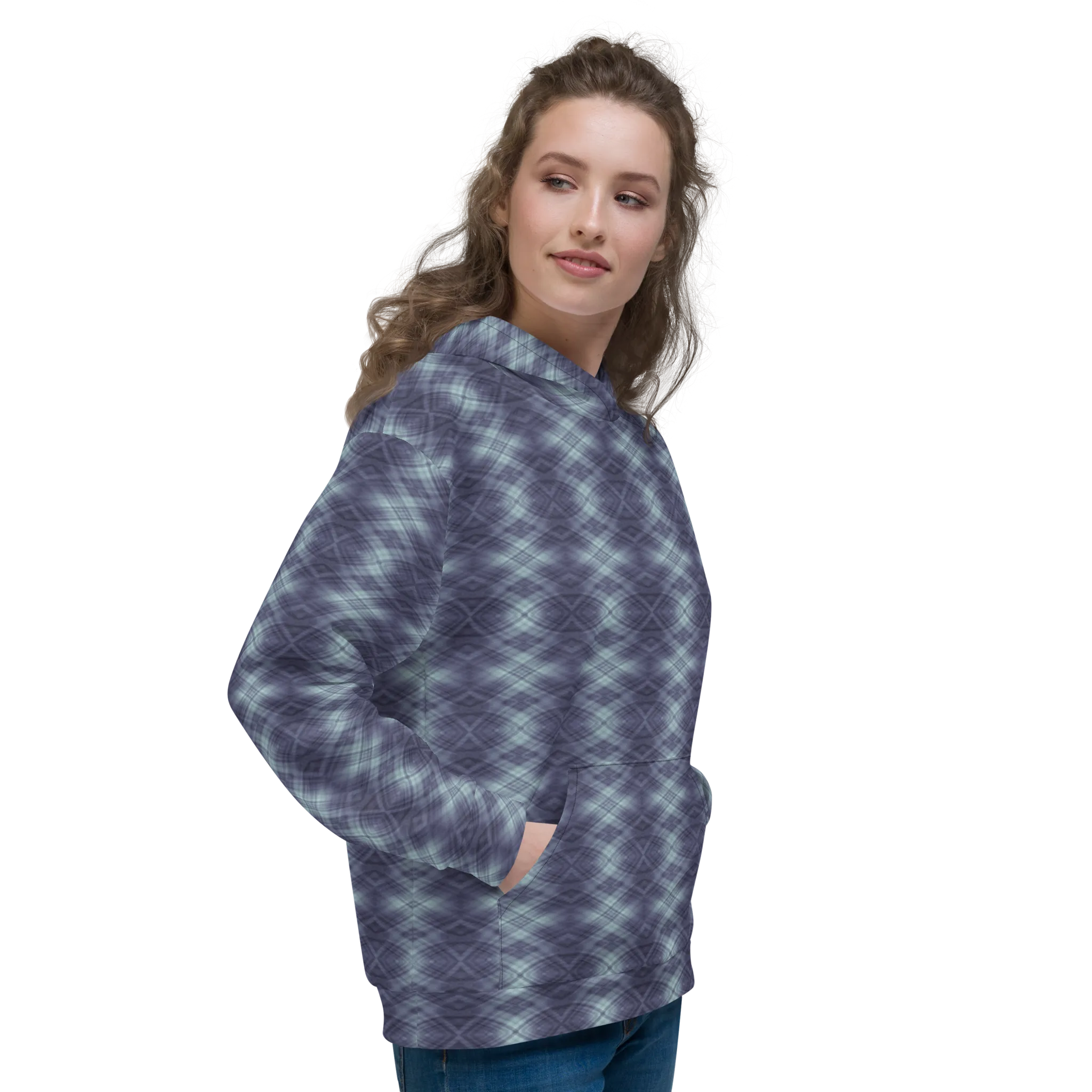 Recursia Argyle Rewired II Women's Hoodie In Blue
