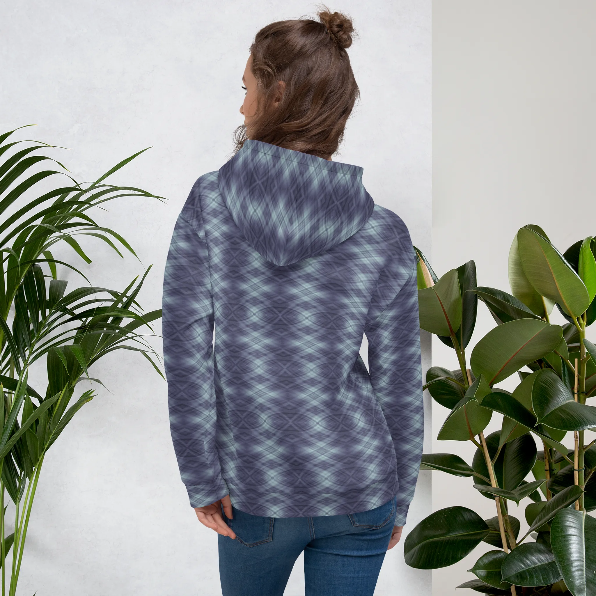 Recursia Argyle Rewired II Women's Hoodie In Blue