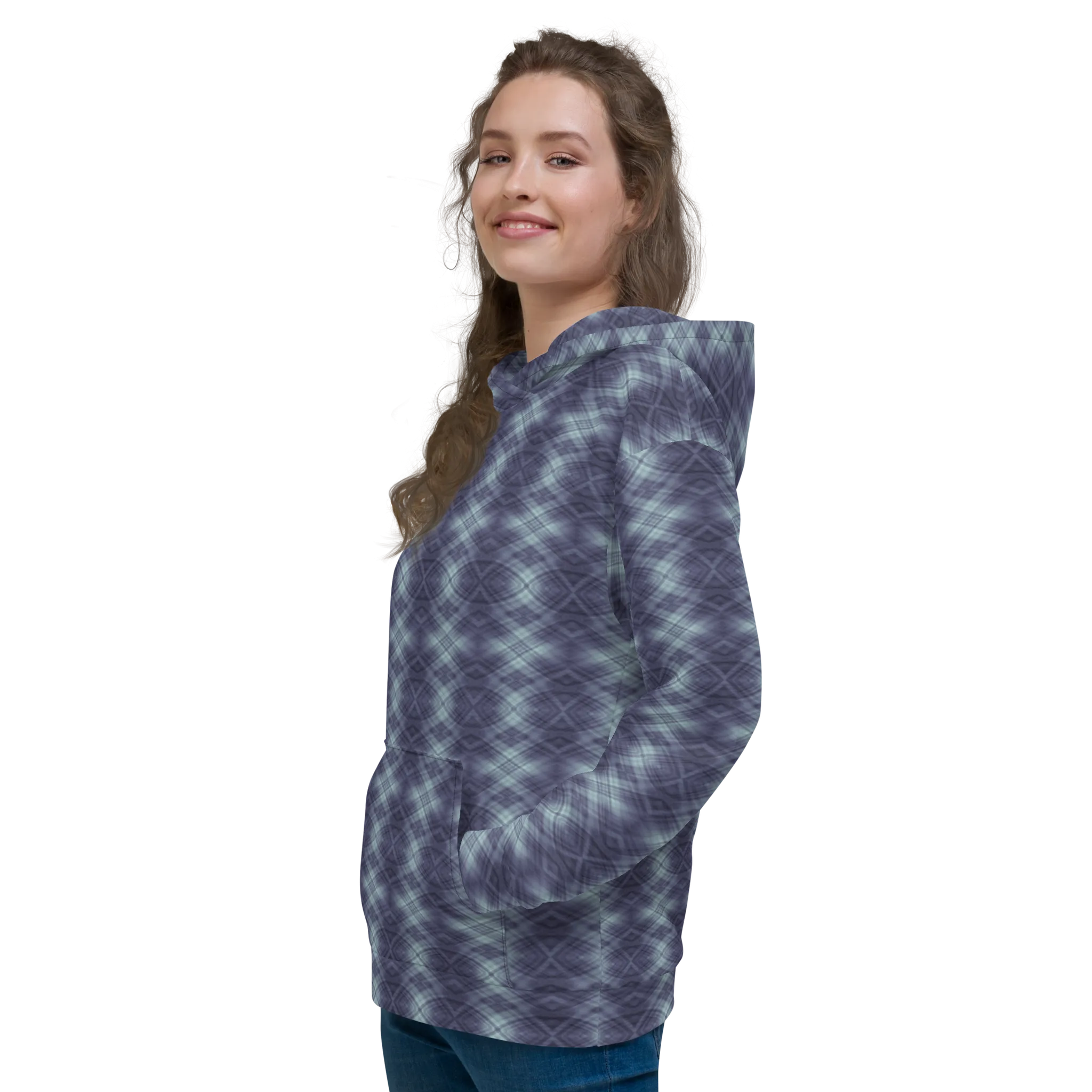 Recursia Argyle Rewired II Women's Hoodie In Blue