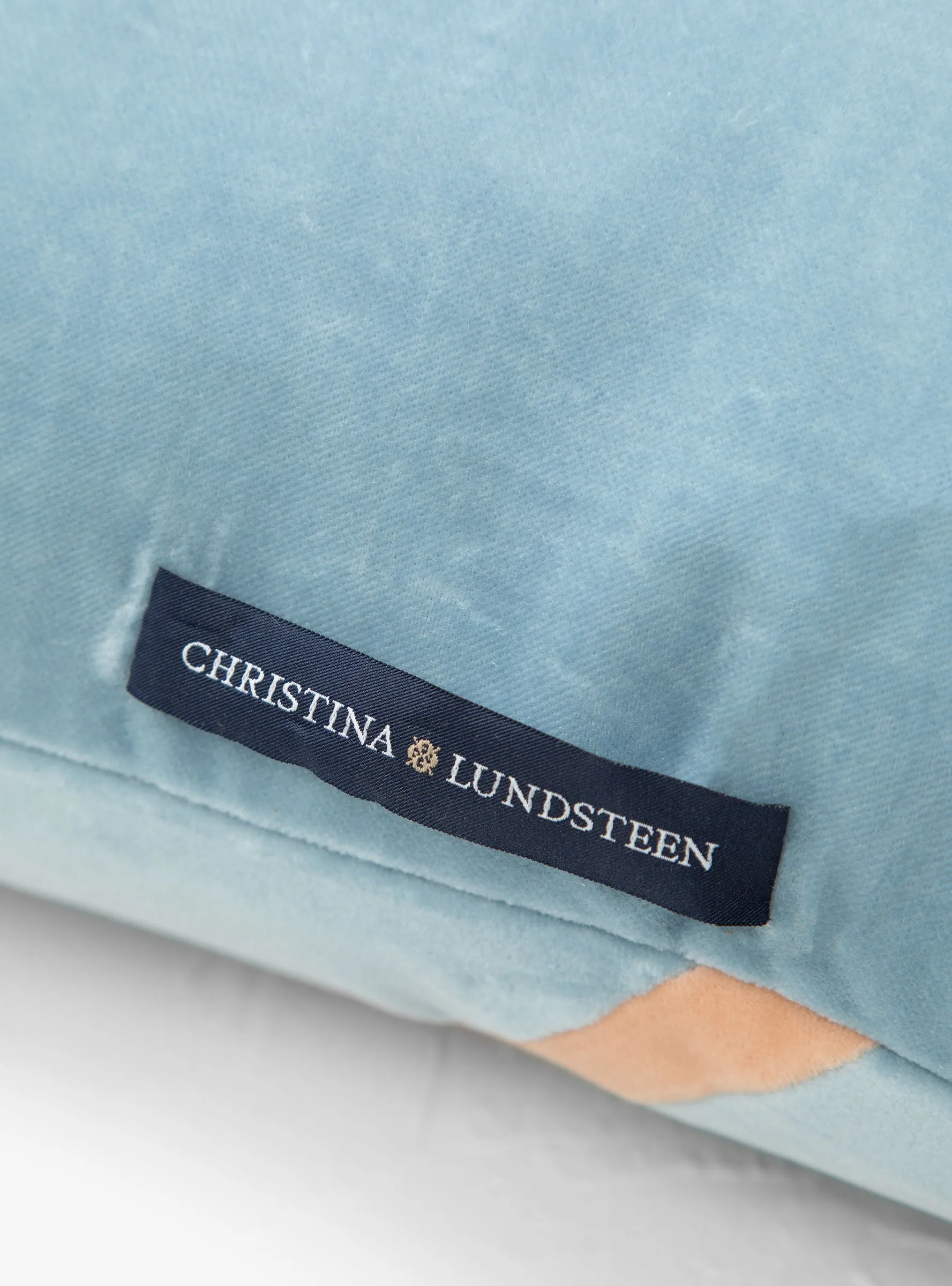 Sadie Cushion Blue & Beige