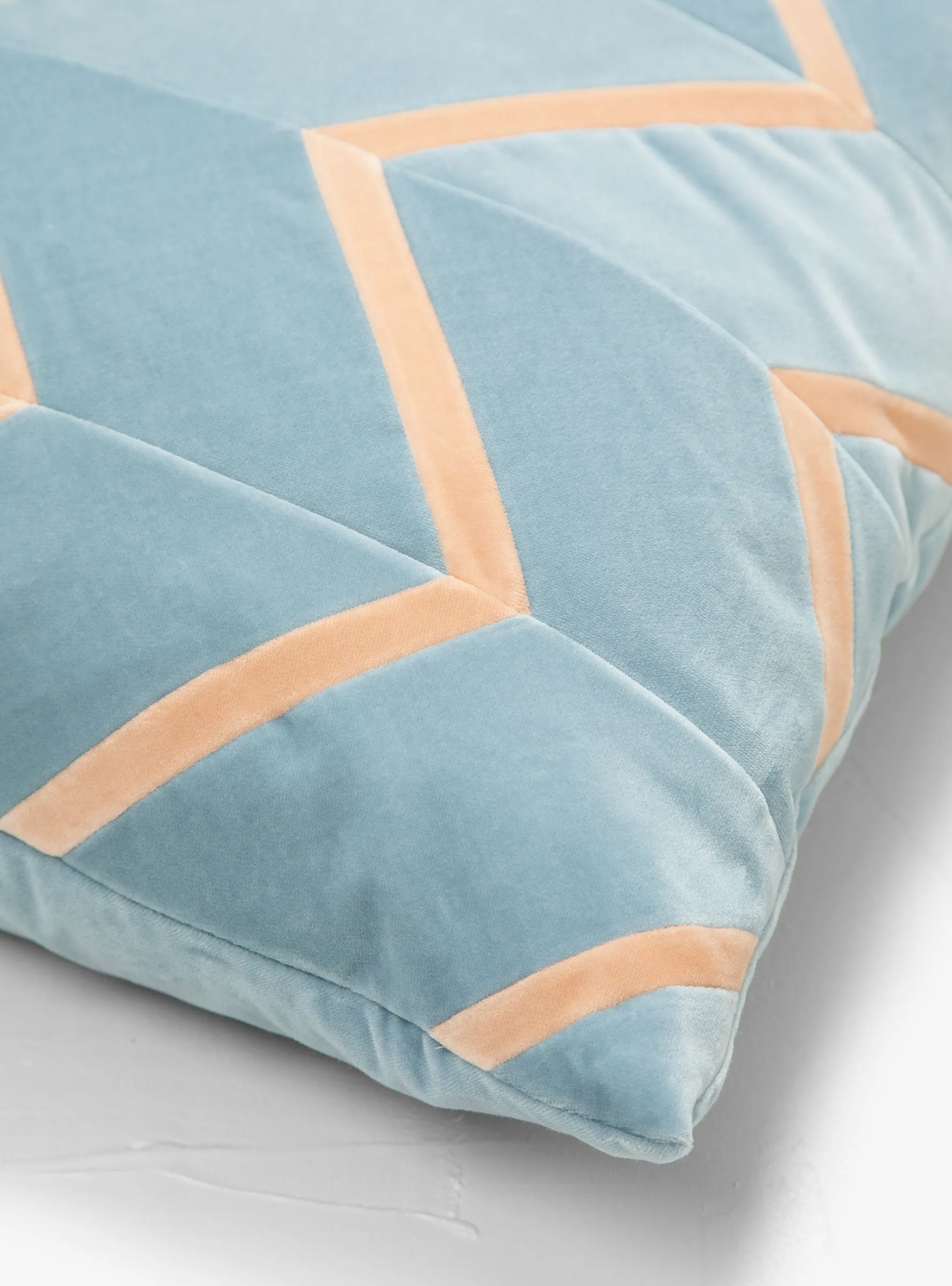 Sadie Cushion Blue & Beige