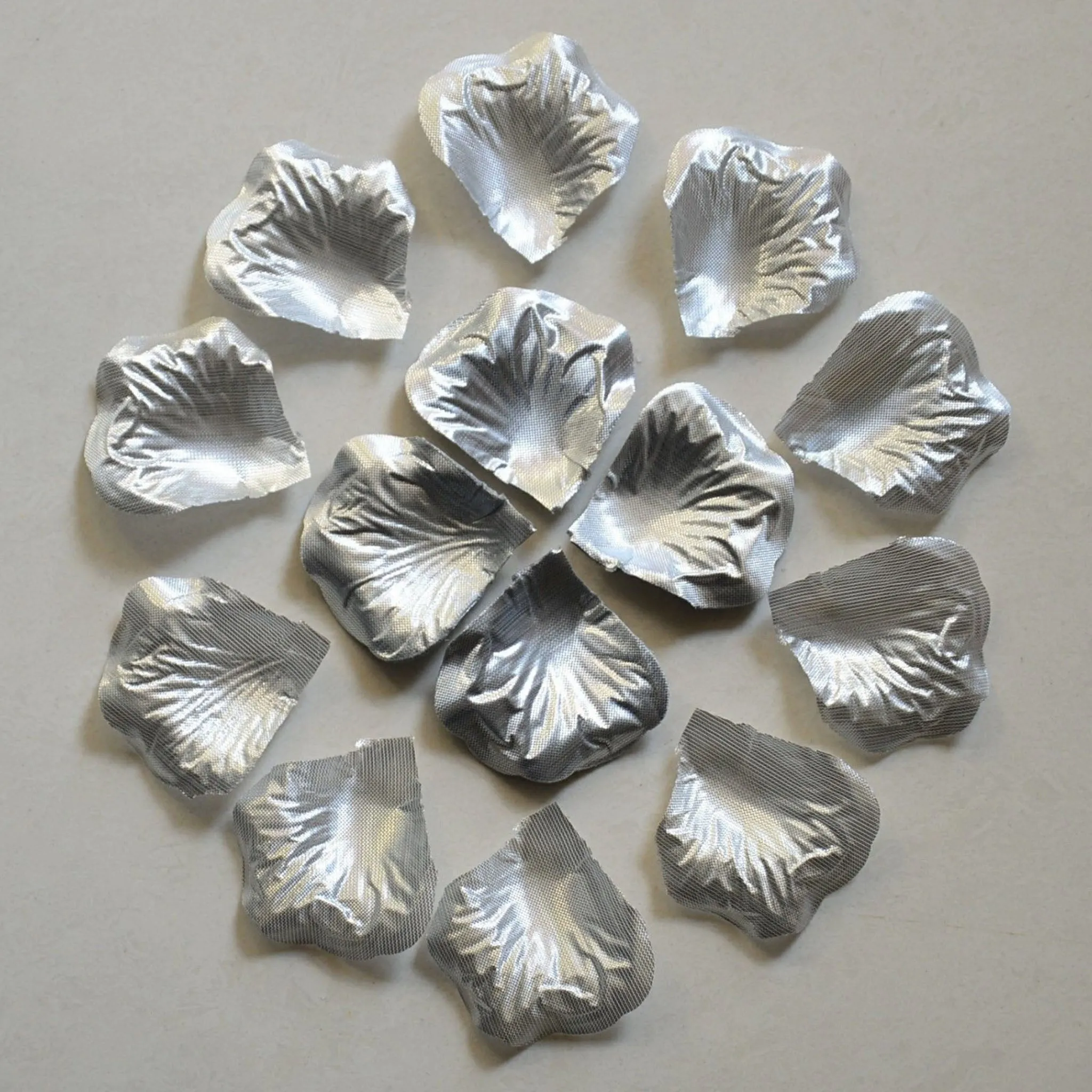 Silver Flower Petals Silk Rose Petals for Birthday Prom Party