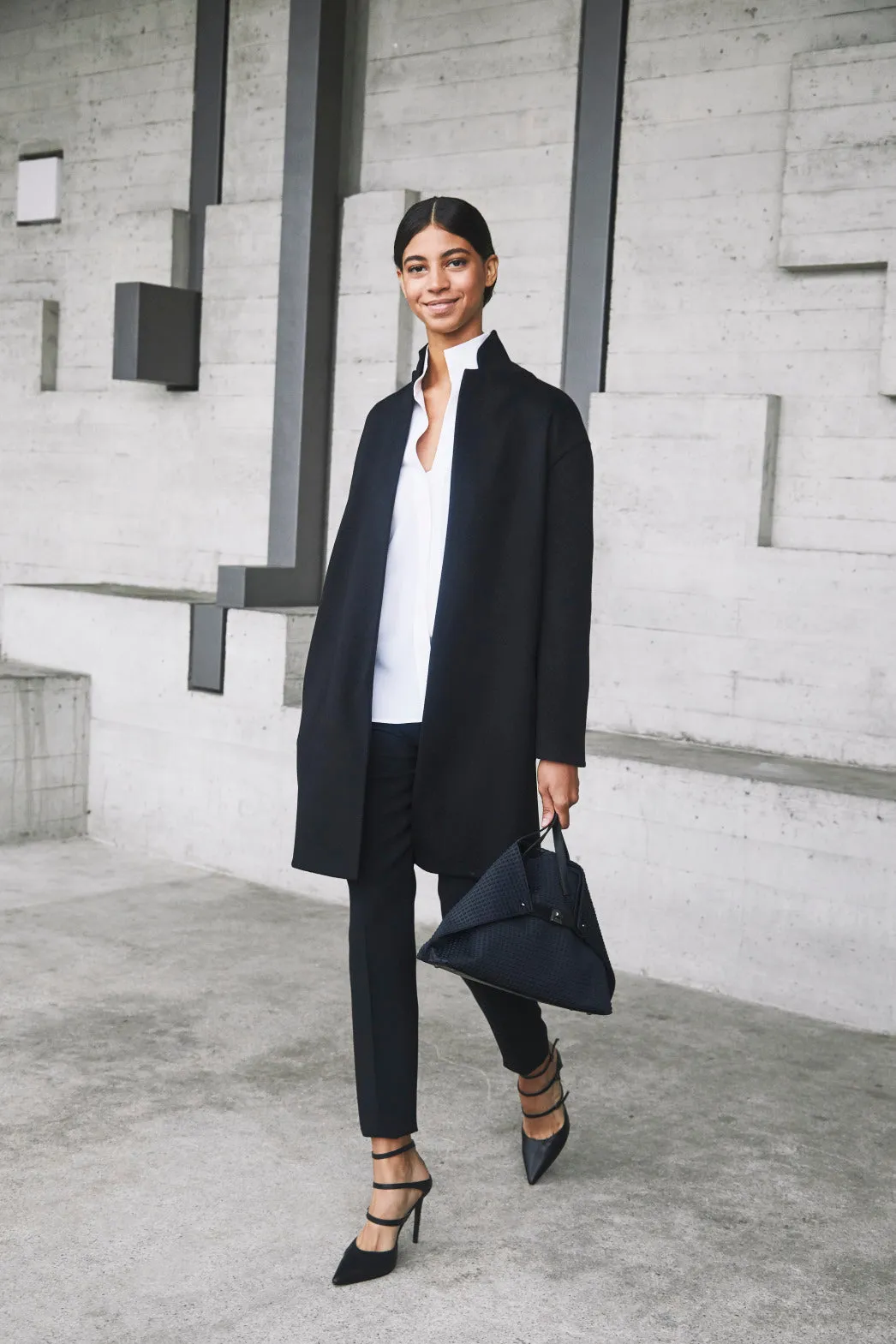 Slim Wool Double-Face Pants