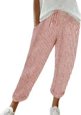 Summer Pants for Women, Drawstring Baggy Beach Trousers High Waisted Vacation Wide Leg Business Slacks Outfits