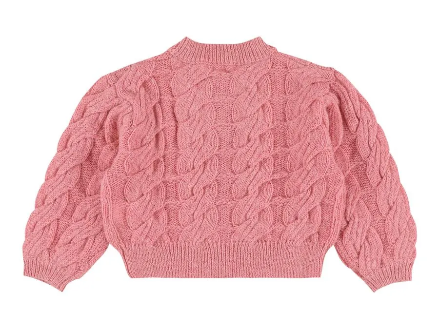 Tilda Girl Cable Cardigan in Rose