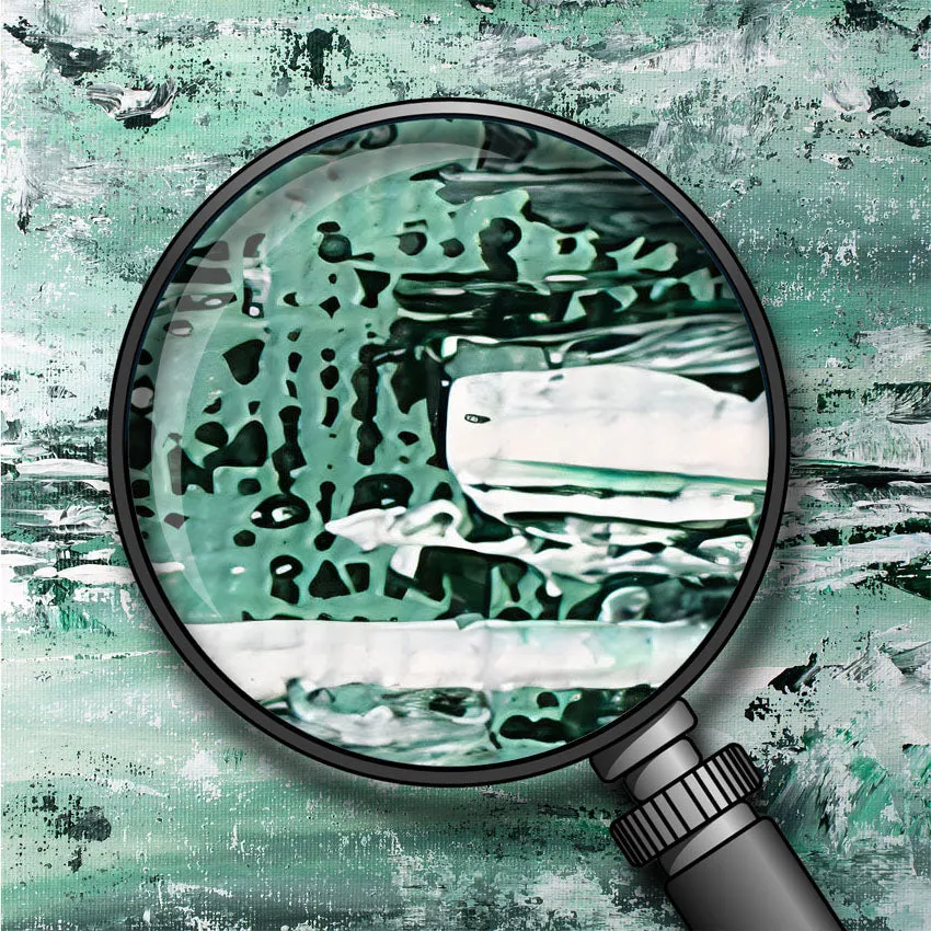 Vertical mint green & white abstract wall art print