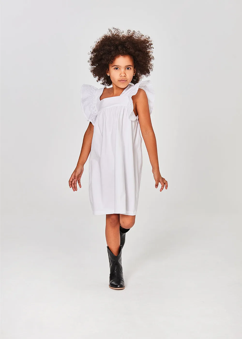 White Lace Frills Dress