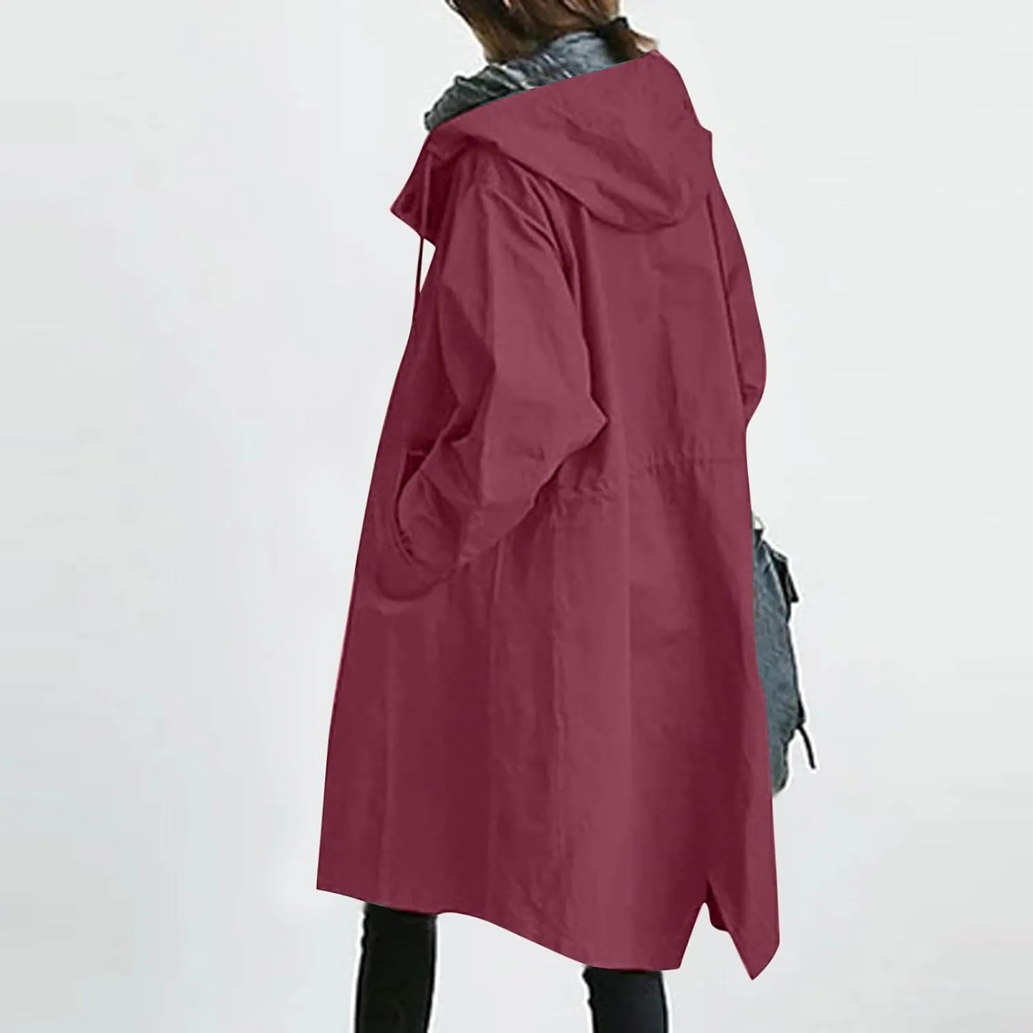 Womens Double Breasted Long Trench Coat Elegant Windbreaker Wild Winter Women'S Coat Double-Breasted Long Pedcoat